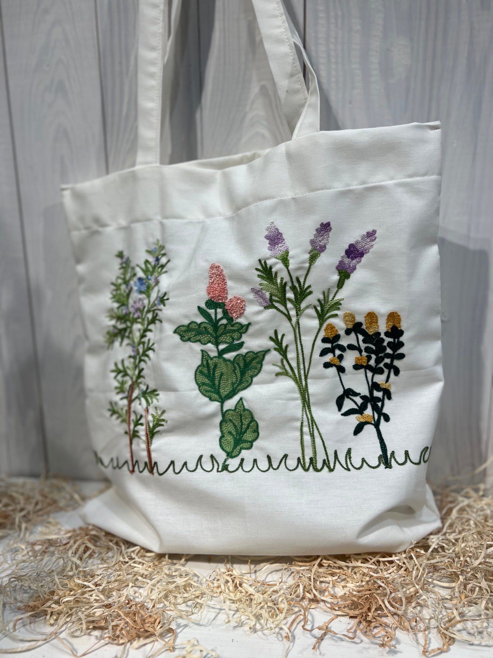 Tote Bag Floreale Country Chic - con Ricamo Fiori - Pronto per la spedizione - Piacevolmente Country di Rosi Maria Cristina