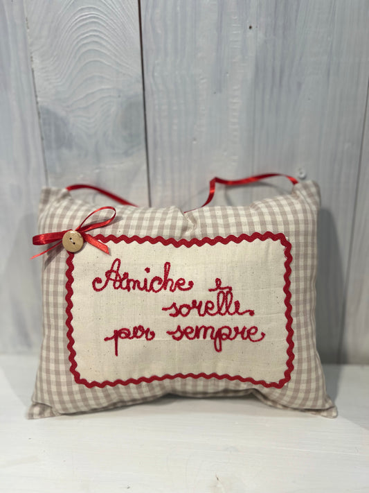 Pillow with dedication - Embroidered pillow - Pillow gift idea