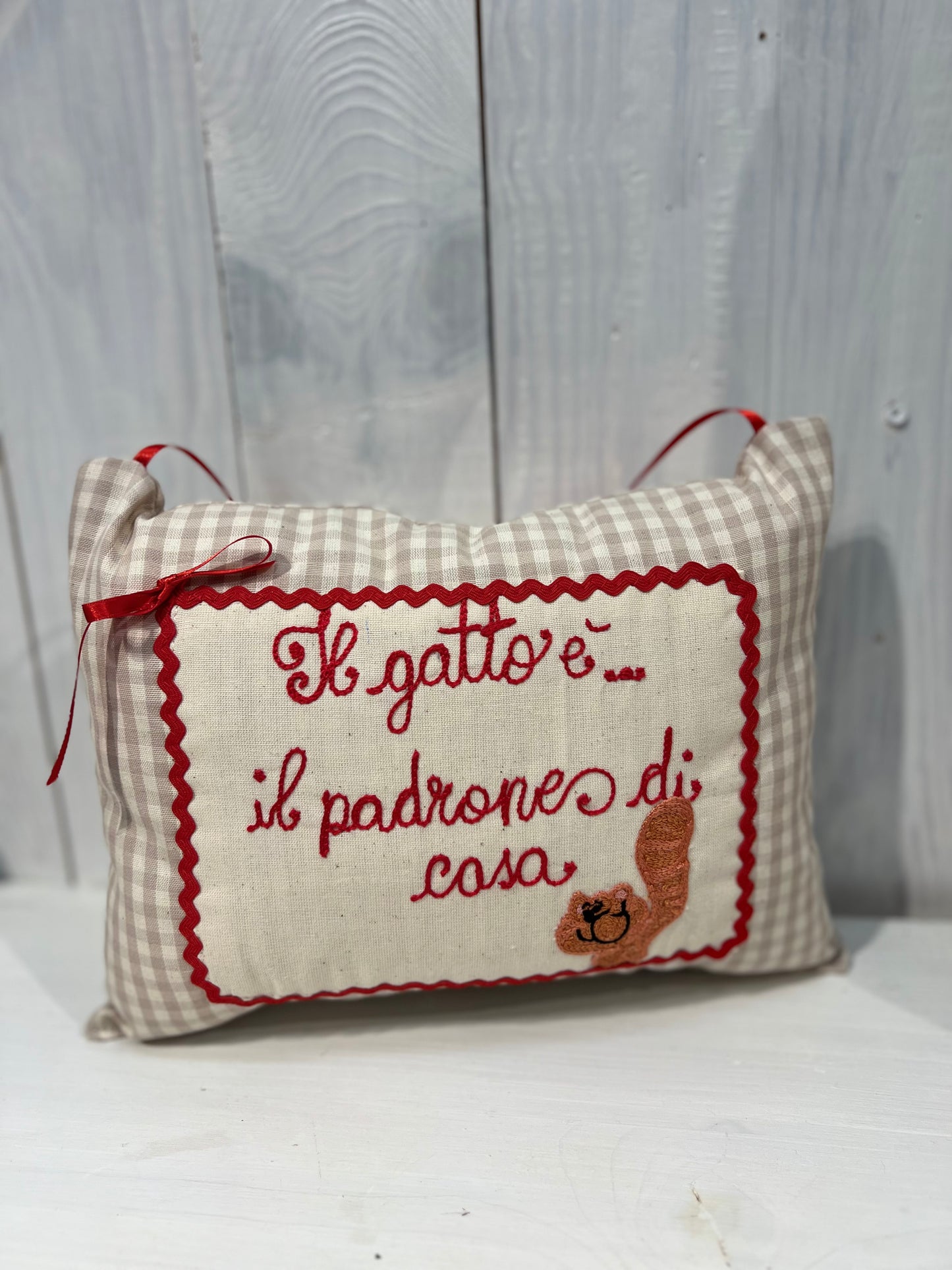 Cuscino con dedica - Cuscino ricamato - Cuscino idea regalo