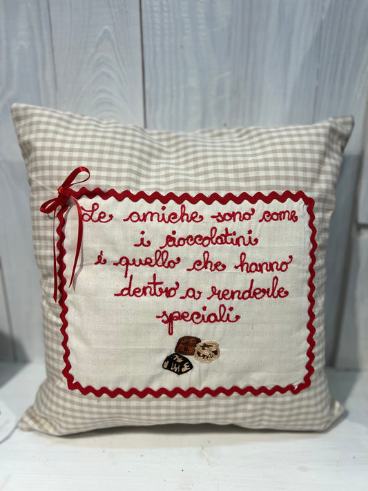 Pillow with dedication - Embroidered pillow - Pillow gift idea