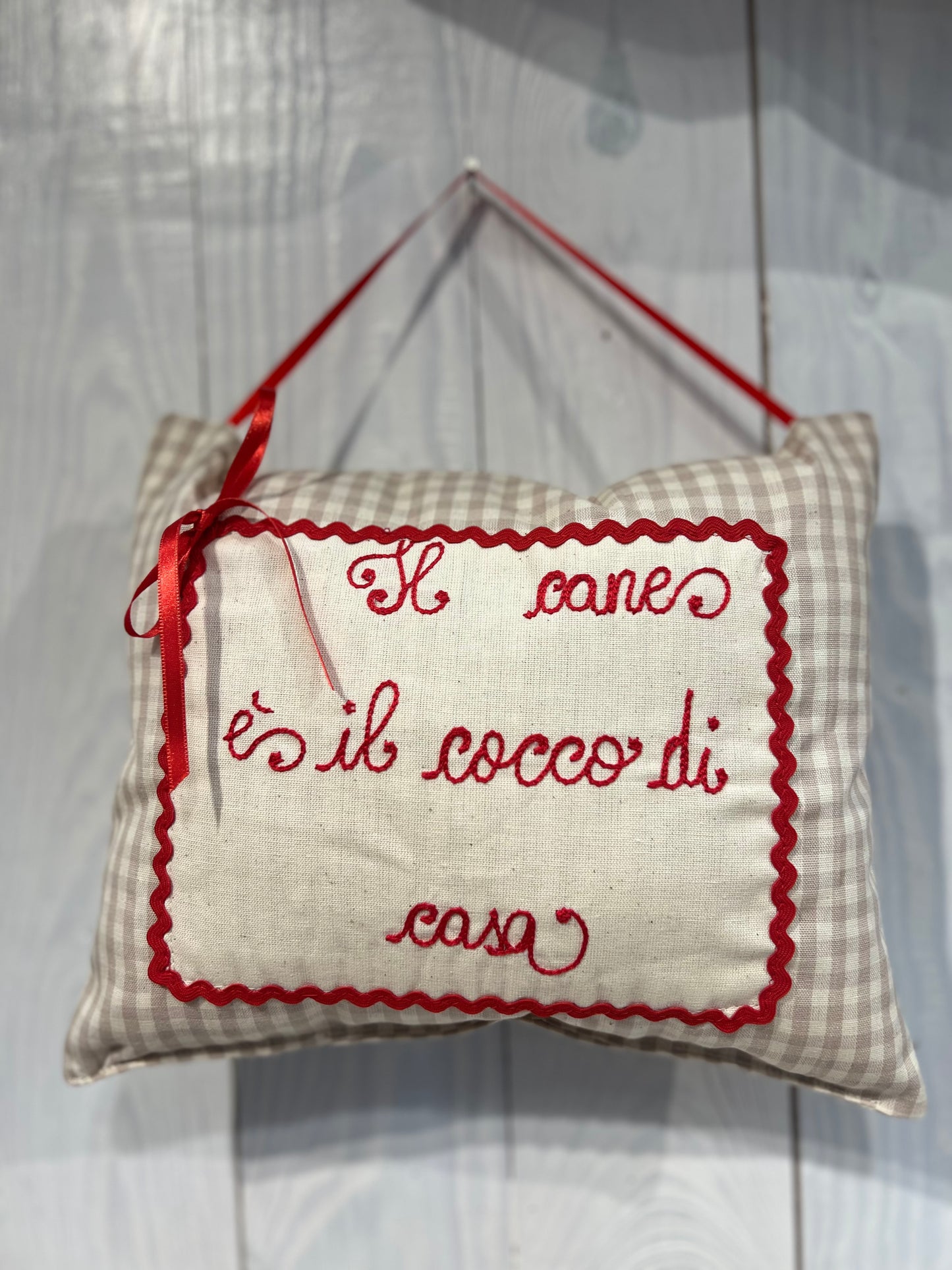 Cuscino con dedica - Cuscino ricamato - Cuscino idea regalo