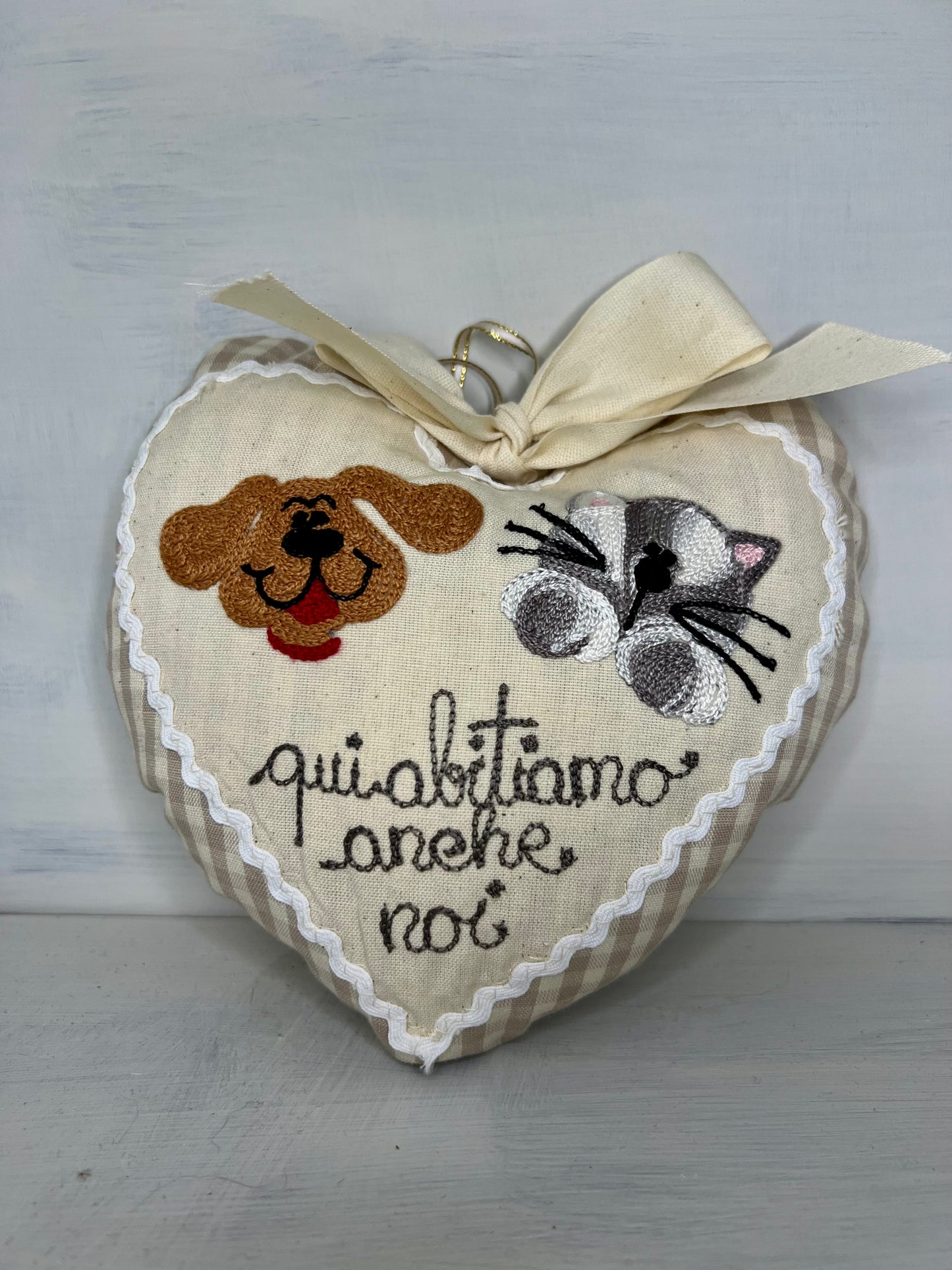 Cuori imbottiti con dedica personalizzabili - Fatti a mano - Pezzo Unico - Piacevolmente Country di Rosi Maria Cristina